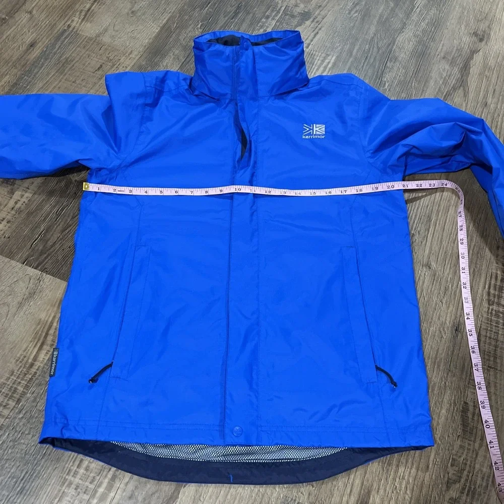 KARRIMOR WEATHERTITE Jacket Blue Coat‎ Hood Windbreaker Mens Size XS Outdoor